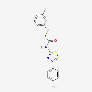 molecular formula C18H15ClN2OS2 B2410018 N-[4-(4-chlorophenyl)-1,3-thiazol-2-yl]-2-[(3-methylphenyl)sulfanyl]acetamide CAS No. 338957-55-4
