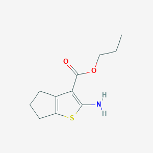 molecular formula C11H15NO2S B2410019 propyl 2-amino-5,6-dihydro-4H-cyclopenta[b]thiophene-3-carboxylate CAS No. 350992-19-7
