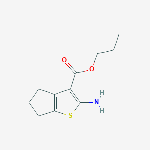 molecular formula C11H15NO2S B2410019 2-氨基-5,6-二氢-4H-环戊[b]噻吩-3-羧酸丙酯 CAS No. 350992-19-7