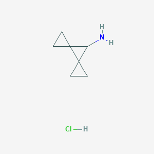 molecular formula C7H12ClN B2410022 二螺[2.0.2^{4}.1^{3}]庚烷-7-胺盐酸盐 CAS No. 2095410-49-2