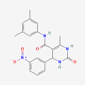 molecular formula C20H20N4O4 B2410026 N-(3,5-二甲苯基)-6-甲基-4-(3-硝基苯基)-2-氧代-3,4-二氢-1H-嘧啶-5-甲酰胺 CAS No. 537679-43-9