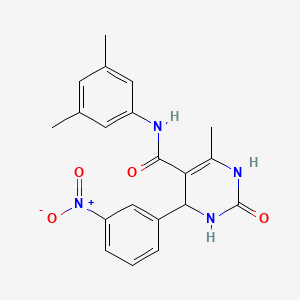 molecular formula C20H20N4O4 B2410026 N-(3,5-dimetilfenil)-6-metil-4-(3-nitrofenil)-2-oxo-1,2,3,4-tetrahidropirimidina-5-carboxamida CAS No. 537679-43-9