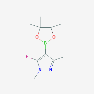 molecular formula C11H18BFN2O2 B2410027 5-氟-1,3-二甲基-4-(4,4,5,5-四甲基-1,3,2-二氧杂硼环丁-2-基)-1H-吡唑 CAS No. 1586046-21-0