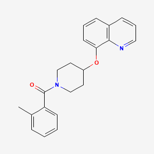 molecular formula C22H22N2O2 B2410031 (4-(Quinolin-8-yloxy)piperidin-1-yl)(o-tolyl)methanone CAS No. 2034242-47-0