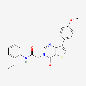 molecular formula C23H21N3O3S B2410036 N-(2-ethylphenyl)-2-[7-(4-methoxyphenyl)-4-oxothieno[3,2-d]pyrimidin-3(4H)-yl]acetamide CAS No. 1207026-02-5
