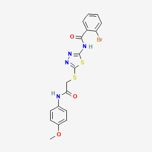 molecular formula C18H15BrN4O3S2 B2410038 2-bromo-N-(5-((2-((4-methoxyphenyl)amino)-2-oxoethyl)thio)-1,3,4-thiadiazol-2-yl)benzamide CAS No. 392293-70-8