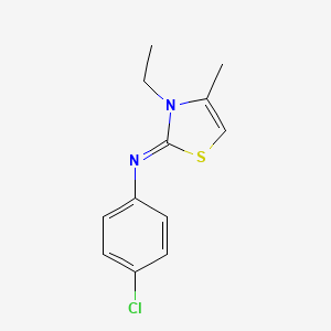 molecular formula C12H13ClN2S B2410051 N-(4-chlorophenyl)-3-ethyl-4-methyl-1,3-thiazol-2-imine CAS No. 724700-44-1