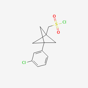 molecular formula C12H12Cl2O2S B2410056 [3-(3-Chlorophenyl)-1-bicyclo[1.1.1]pentanyl]methanesulfonyl chloride CAS No. 2287283-18-3