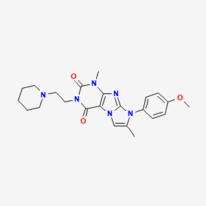 8-(4-methoxyphenyl)-1,7-dimethyl-3-(2-(piperidin-1-yl)ethyl)-1H-imidazo[2,1-f]purine-2,4(3H,8H)-dione