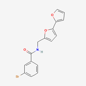 molecular formula C16H12BrNO3 B2410086 N-([2,2'-bifuran]-5-ylmethyl)-3-bromobenzamide CAS No. 2034437-00-6