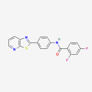 molecular formula C19H11F2N3OS B2410090 2,4-ジフルオロ-N-(4-(チアゾロ[5,4-b]ピリジン-2-イル)フェニル)ベンザミド CAS No. 863588-55-0