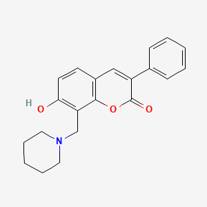 molecular formula C21H21NO3 B2410091 7-hydroxy-3-phenyl-8-(piperidin-1-ylmethyl)-2H-chromen-2-one CAS No. 887217-58-5