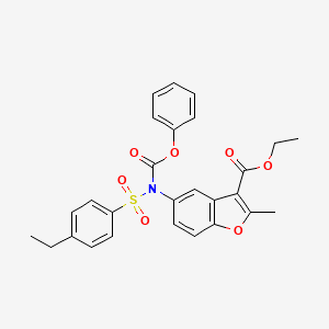 Ethyl 5-[(4-ethylphenyl)sulfonyl-phenoxycarbonylamino]-2-methyl-1-benzofuran-3-carboxylate