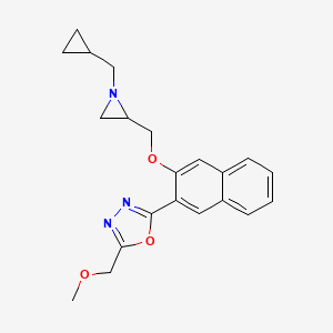 2-[3-[[1-(Cyclopropylmethyl)aziridin-2-yl]methoxy]naphthalen-2-yl]-5-(methoxymethyl)-1,3,4-oxadiazole