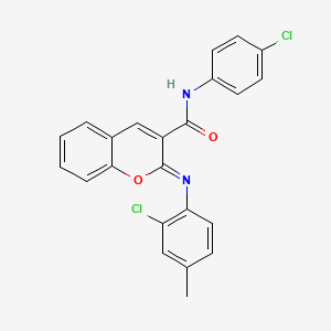 molecular formula C23H16Cl2N2O2 B2410102 (2Z)-2-[(2-chloro-4-methylphenyl)imino]-N-(4-chlorophenyl)-2H-chromene-3-carboxamide CAS No. 1327169-62-9