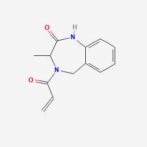 molecular formula C13H14N2O2 B2410105 3-methyl-4-prop-2-enoyl-3,5-dihydro-1H-1,4-benzodiazepin-2-one CAS No. 1495386-80-5