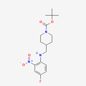 molecular formula C17H24FN3O4 B2410111 4-[(4-氟-2-硝基苯胺)甲基]哌啶-1-羧酸叔丁酯 CAS No. 1233954-93-2