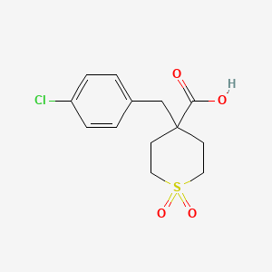 molecular formula C13H15ClO4S B2410117 4-[(4-Chlorophenyl)methyl]-1,1-dioxo-1lambda(6)-thiane-4-carboxylic acid CAS No. 2197052-50-7