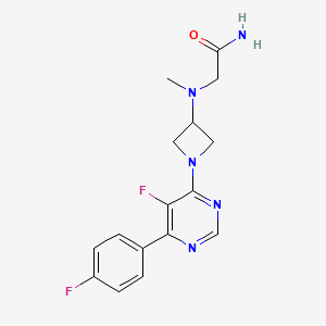 molecular formula C16H17F2N5O B2410122 2-[[1-[5-Fluoro-6-(4-fluorophenyl)pyrimidin-4-yl]azetidin-3-yl]-methylamino]acetamide CAS No. 2380094-71-1