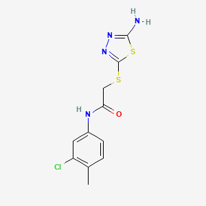 molecular formula C11H11ClN4OS2 B2410129 2-[(5-氨基-1,3,4-噻二唑-2-基)硫基]-N-(3-氯-4-甲基苯基)乙酰胺 CAS No. 690688-75-6