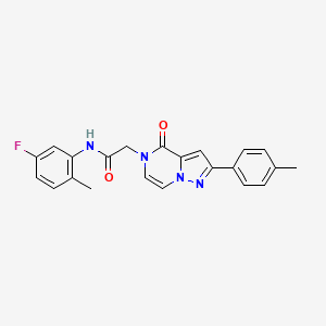 molecular formula C22H19FN4O2 B2410142 N-(5-fluoro-2-methylphenyl)-2-[2-(4-methylphenyl)-4-oxopyrazolo[1,5-a]pyrazin-5(4H)-yl]acetamide CAS No. 941920-93-0