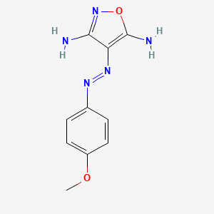 molecular formula C10H11N5O2 B2410144 4-[(4-Methoxyphenyl)diazenyl]isoxazole-3,5-diamine CAS No. 94051-91-9