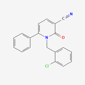 molecular formula C19H13ClN2O B2410154 1-(2-Chlorobenzyl)-2-oxo-6-phenyl-1,2-dihydro-3-pyridinecarbonitrile CAS No. 339108-92-8