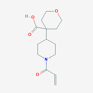 molecular formula C14H21NO4 B2410157 4-(1-Prop-2-enoylpiperidin-4-yl)oxane-4-carboxylic acid CAS No. 2567497-38-3