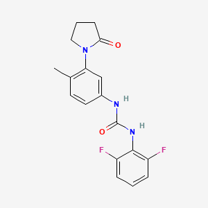 molecular formula C18H17F2N3O2 B2410161 1-(2,6-二氟苯基)-3-(4-甲基-3-(2-氧代吡咯烷-1-基)苯基)脲 CAS No. 1207004-47-4
