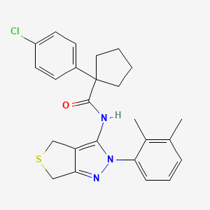 molecular formula C25H26ClN3OS B2410178 1-(4-chlorophenyl)-N-(2-(2,3-dimethylphenyl)-4,6-dihydro-2H-thieno[3,4-c]pyrazol-3-yl)cyclopentanecarboxamide CAS No. 450344-47-5