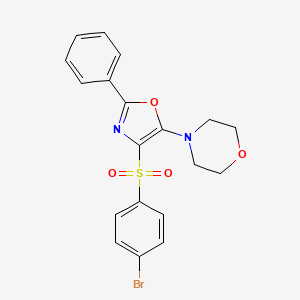molecular formula C19H17BrN2O4S B2410181 4-(4-((4-Bromophenyl)sulfonyl)-2-phenyloxazol-5-yl)morpholine CAS No. 823828-32-6