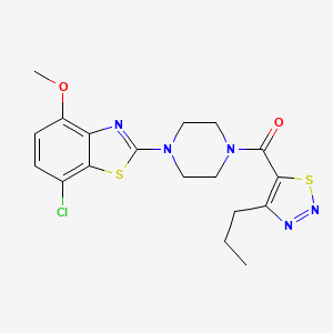 (4-(7-Chloro-4-methoxybenzo[d]thiazol-2-yl)piperazin-1-yl)(4-propyl-1,2,3-thiadiazol-5-yl)methanone