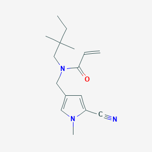 molecular formula C16H23N3O B2410194 N-[(5-Cyano-1-methylpyrrol-3-yl)methyl]-N-(2,2-dimethylbutyl)prop-2-enamide CAS No. 2411301-98-7