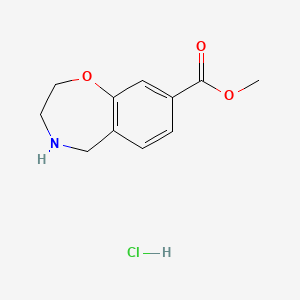 molecular formula C11H14ClNO3 B2410196 2,3,4,5-四氢-1,4-苯并噁唑杂卓-8-羧酸盐盐酸盐 CAS No. 1205750-18-0