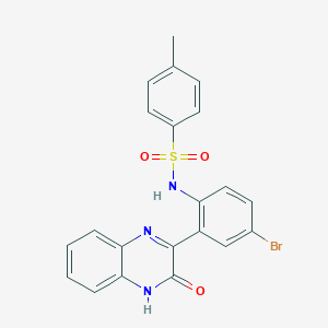 molecular formula C21H16BrN3O3S B2410200 N-[4-bromo-2-(3-hidroxiquinoxalin-2-il)fenil]-4-metilbenceno-1-sulfonamida CAS No. 899350-92-6