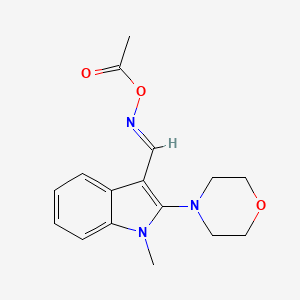 molecular formula C16H19N3O3 B2410202 N-(乙酰氧基)-N-[(E)-(1-甲基-2-吗啉代-1H-吲哚-3-基)亚甲基]胺 CAS No. 861212-46-6