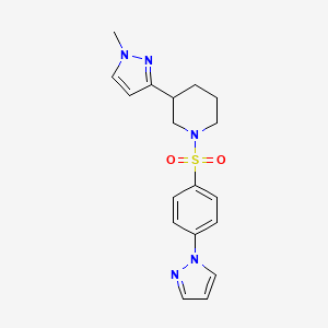 1-((4-(1H-pyrazol-1-yl)phenyl)sulfonyl)-3-(1-methyl-1H-pyrazol-3-yl)piperidine