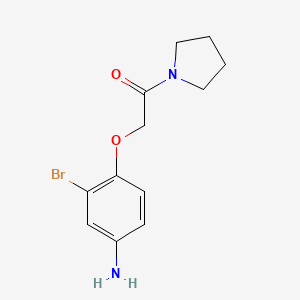 molecular formula C12H15BrN2O2 B2410214 2-(4-氨基-2-溴苯氧基)-1-(吡咯烷-1-基)乙酮 CAS No. 2377920-29-9