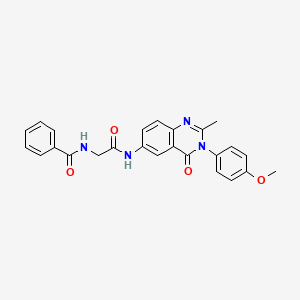 molecular formula C25H22N4O4 B2410223 N-(2-((3-(4-甲氧基苯基)-2-甲基-4-氧代-3,4-二氢喹唑啉-6-基)氨基)-2-氧代乙基)苯甲酰胺 CAS No. 1170481-13-6