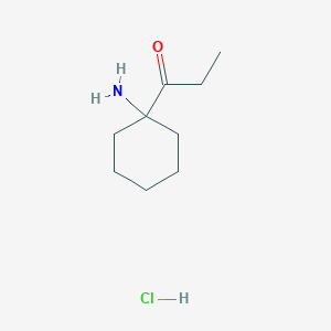 molecular formula C9H18ClNO B2410228 1-(1-Aminocyclohexyl)propan-1-one;hydrochloride CAS No. 859076-57-6