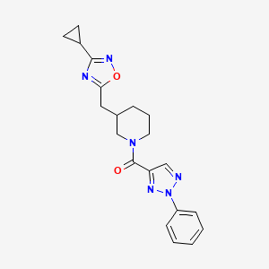 (3-((3-cyclopropyl-1,2,4-oxadiazol-5-yl)methyl)piperidin-1-yl)(2-phenyl-2H-1,2,3-triazol-4-yl)methanone