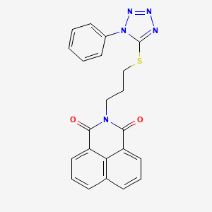 molecular formula C22H17N5O2S B2410241 2-[3-(1-Phenyltetrazol-5-yl)sulfanylpropyl]benzo[de]isoquinoline-1,3-dione CAS No. 838612-01-4