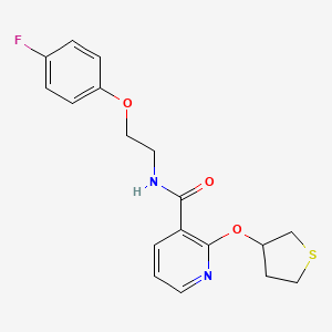 molecular formula C18H19FN2O3S B2410243 N-(2-(4-fluorophenoxy)ethyl)-2-((tetrahydrothiophen-3-yl)oxy)nicotinamide CAS No. 2034498-96-7