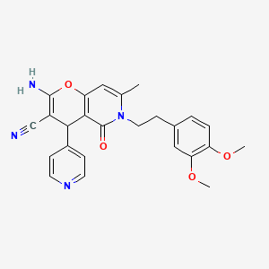2-amino-6-(3,4-dimethoxyphenethyl)-7-methyl-5-oxo-4-(pyridin-4-yl)-5,6-dihydro-4H-pyrano[3,2-c]pyridine-3-carbonitrile