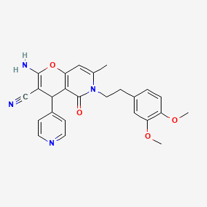 molecular formula C25H24N4O4 B2410246 2-amino-6-(3,4-dimethoxyphenethyl)-7-methyl-5-oxo-4-(pyridin-4-yl)-5,6-dihydro-4H-pyrano[3,2-c]pyridine-3-carbonitrile CAS No. 758702-57-7