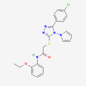 2-{[5-(4-chlorophenyl)-4-(1H-pyrrol-1-yl)-4H-1,2,4-triazol-3-yl]sulfanyl}-N-(2-ethoxyphenyl)acetamide