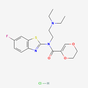 N-(2-(diethylamino)ethyl)-N-(6-fluorobenzo[d]thiazol-2-yl)-5,6-dihydro-1,4-dioxine-2-carboxamide hydrochloride