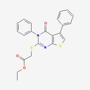 Ethyl 2-(4-oxo-3,5-diphenylthieno[2,3-d]pyrimidin-2-yl)sulfanylacetate