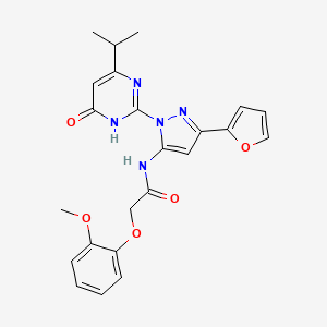 N-(3-(furan-2-yl)-1-(4-isopropyl-6-oxo-1,6-dihydropyrimidin-2-yl)-1H-pyrazol-5-yl)-2-(2-methoxyphenoxy)acetamide