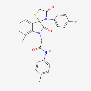 2-(3'-(4-fluorophenyl)-7-methyl-2,4'-dioxospiro[indoline-3,2'-thiazolidin]-1-yl)-N-(p-tolyl)acetamide